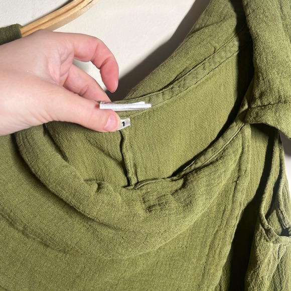 Oh My Gauze! 1 Asymmetrical Tunic Green Excellent Condition 100% Cotton Bohemian - Picture 4 of 5